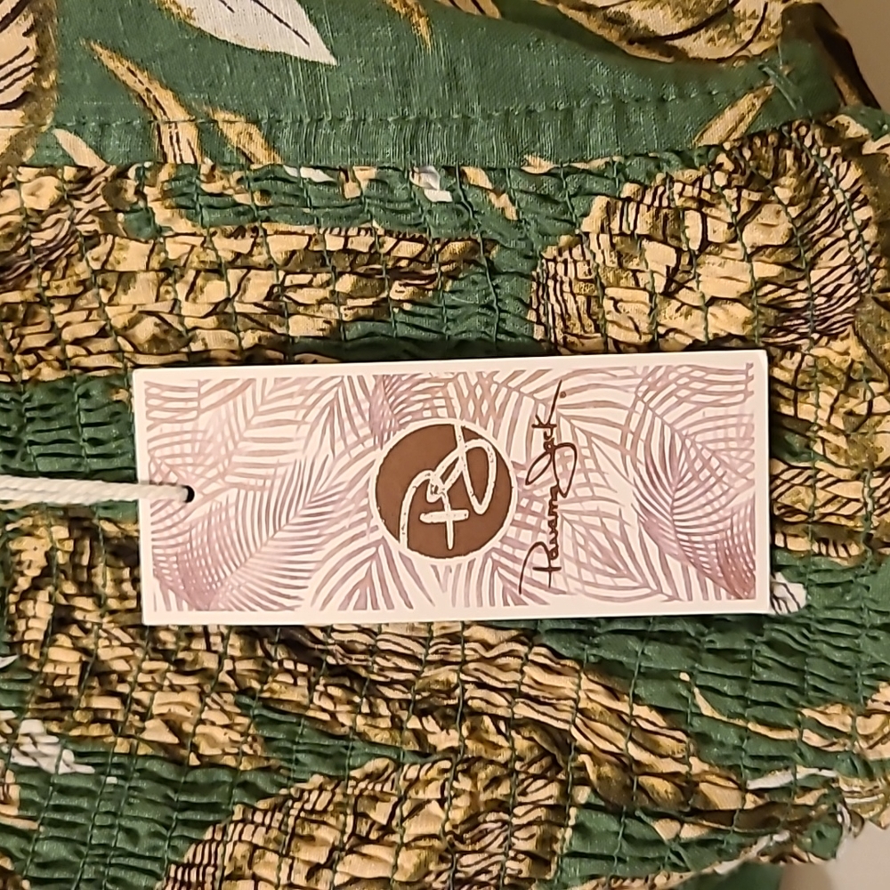Panama Jack Crop Linen Tank Top Size Large - Picture 3 of 7